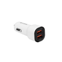 S-Link SL-EC30M 2x USB-A Autós töltő + Micro USB kábel - Fehér (17W)