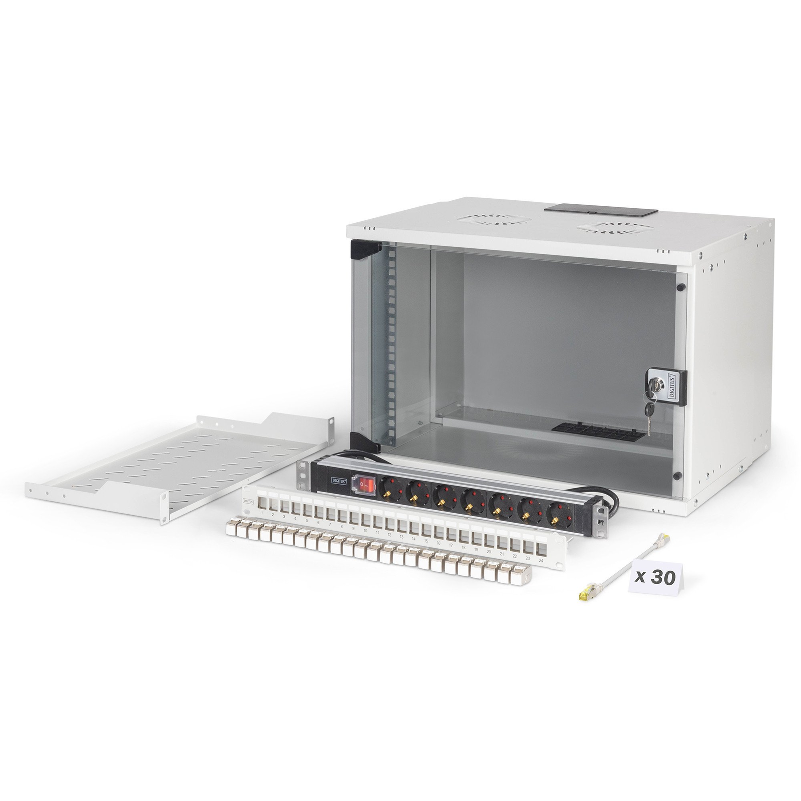 Digitus DN-49202-SET állvány 7U Falra szerelhető állvány Szürke (DN-49202-SET)