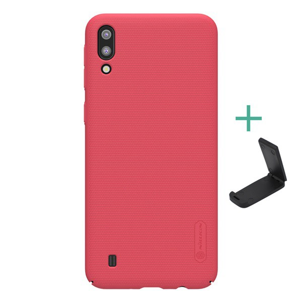 NILLKIN SUPER FROSTED műanyag telefonvédő (gumírozott, érdes felület + asztali tartó) PIROS [Samsung Galaxy A10 (SM-A105F)] (5996457891047)