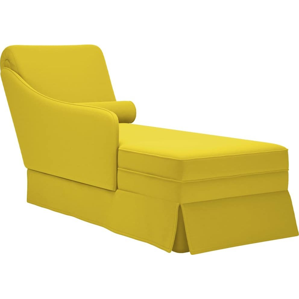 Fotel társalgó párnázással és jobb kartámasszal sárga bársony (4009788 VidaXL)