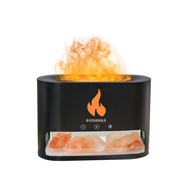 Vivamax Flame aromadiffúzor sókristályokkal 250 ml fekete