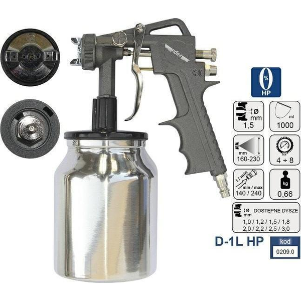  Adler ADLER PISTOLET LAKIERNICZY WYSOKOCIŚNIENIOWY 0209.0