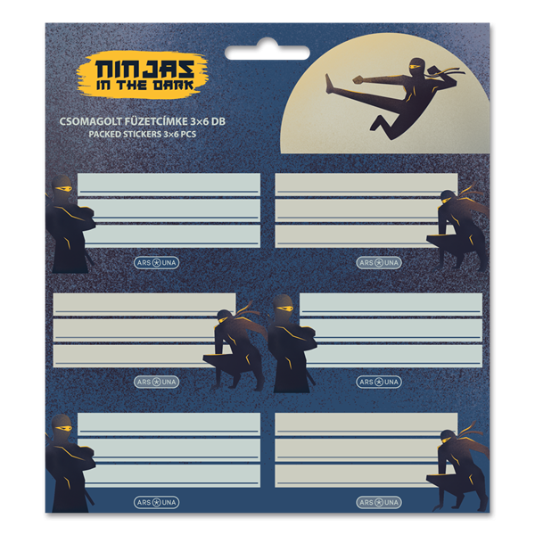 Ars Una Ninjas in the dark 25 (5457) 3x6 db füzetcímke (53834577)