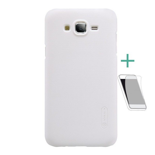 NILLKIN SUPER FROSTED műanyag telefonvédő (gumírozott, érdes felület + képernyővédő fólia) FEHÉR [Samsung Galaxy J5 (2015) SM-J500] (5996457574179)