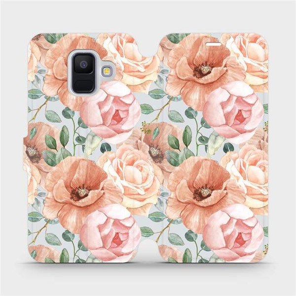 Flip mobile phone case Samsung Galaxy A6 2018 - MP02S Pastel flowers