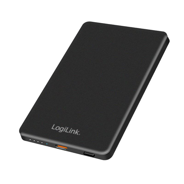 LogiLink PA0352 batteria portatile 5000 mAh Carica wireless Nero