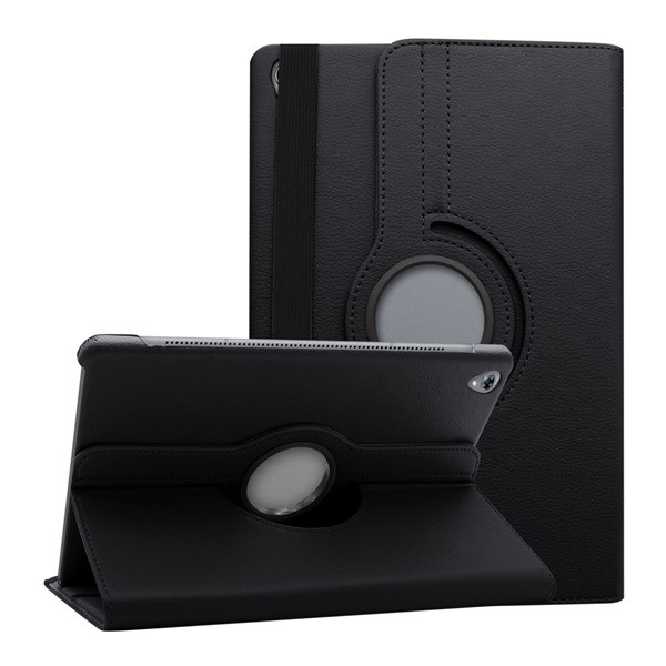 Tok álló, bőr hatású (FLIP, asztali tartó funkció, 360°-ban forgatható) FEKETE [Huawei MediaPad M6 10.8 LTE] (5996457891412)