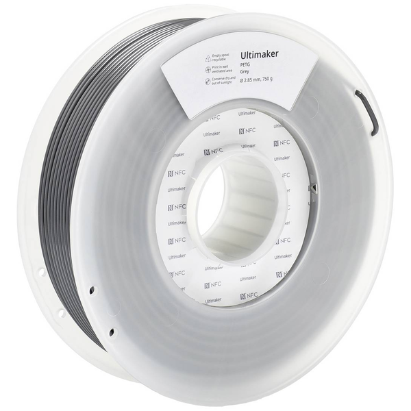 Ultimaker 227329 3D nyomtatószál PETG vegyileg ellenálló, hőálló 2.85 mm 750 g Szürke 1 db (227329;1)