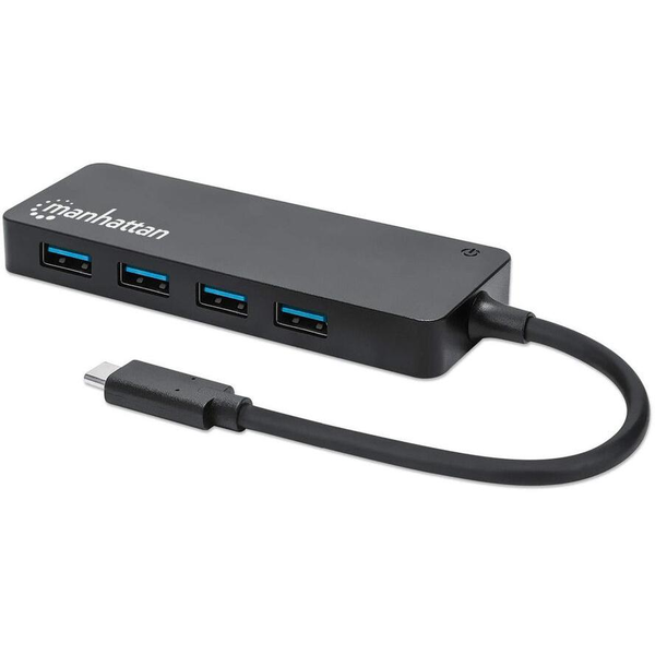 Manhattan 164924 κατανεμητής διεπαφών USB 3.2 Gen 1 (3.1 Gen 1) Type-C 5000 Mbit/s Μαύρος (Μαύρο)