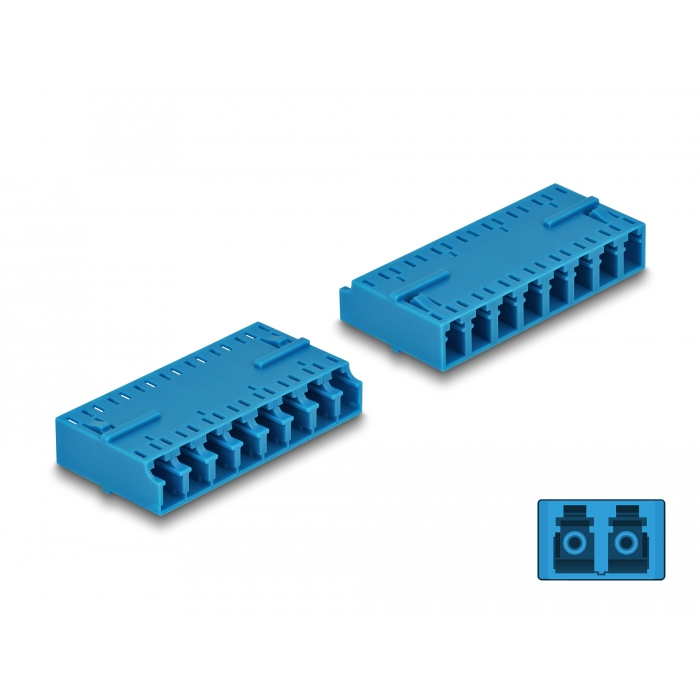 Delock Optikai szál kapcsolat HD LC Octuplex anya - LC Octuplex anya kék (87930) (87930)