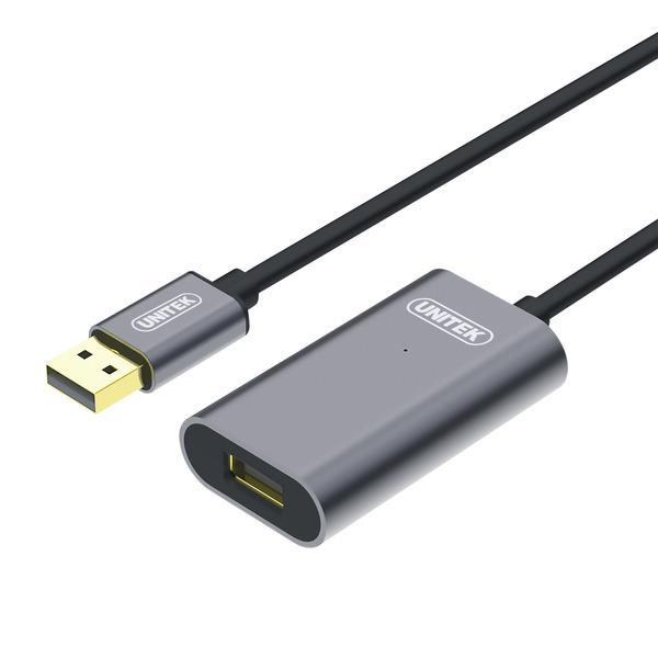 Unitek Y-272 USB 2.0 Aktív hosszabbító kábel 10m Szürke/Fekete (Y-272)