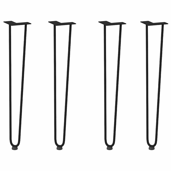 picioare tip ac de păr pentru masă consolă, 4 buc., negru, 72 cm, oțel masiv