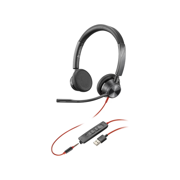 HP Poly Blackwire 3325 UC (USB Type-A) Vezetékes Headset - Fekete