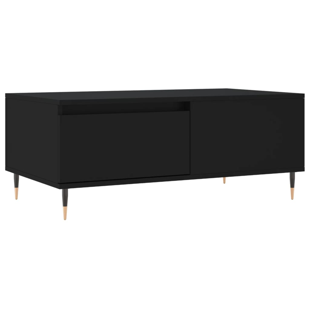 fekete szerelt fa dohányzóasztal 90x50x36,5 cm (830797)