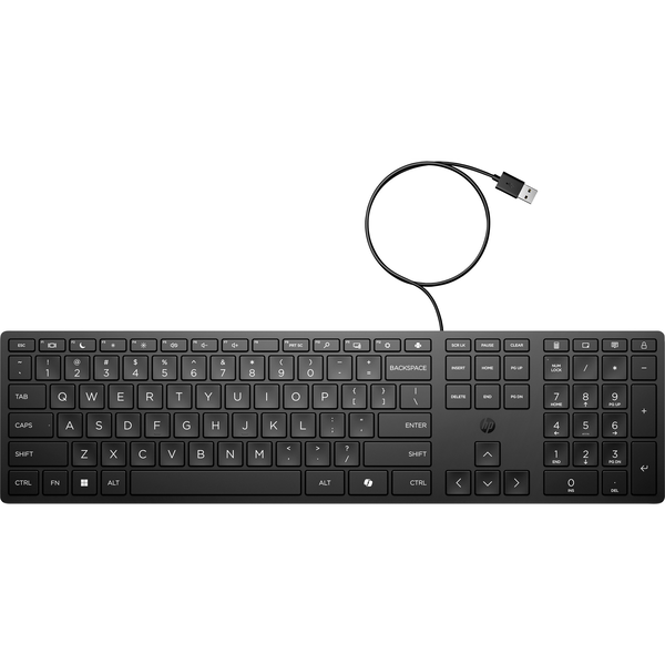 HP 320K Wired Keyboard клавиатура Офис USB Черен