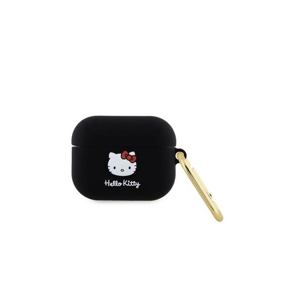 Hello Kitty 3D Kitty Head Airpods Pro Szilikon tok - Fekete (HKAP3DKHSK)