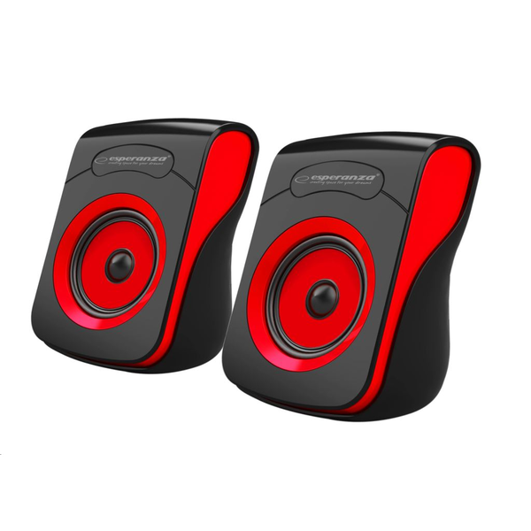 Esperanza USB POČÍTAČOVÉ REPRODUKTORY 5V ČERNO-ČERVENÉ 6W 2x3W