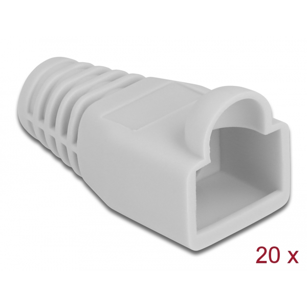 Knickschutztülle für RJ45 Stecker grau 20 Stück