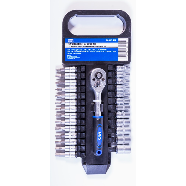 Iris Tools SS-027-016 Dugókulcs készlet racsnis karral 1/4