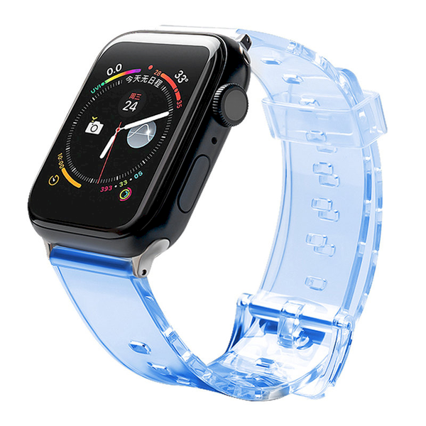Fusion Light Apple Watch 2/3/4/5/6/SE/7 Szilikon szíj 42/44/45 mm - Kék