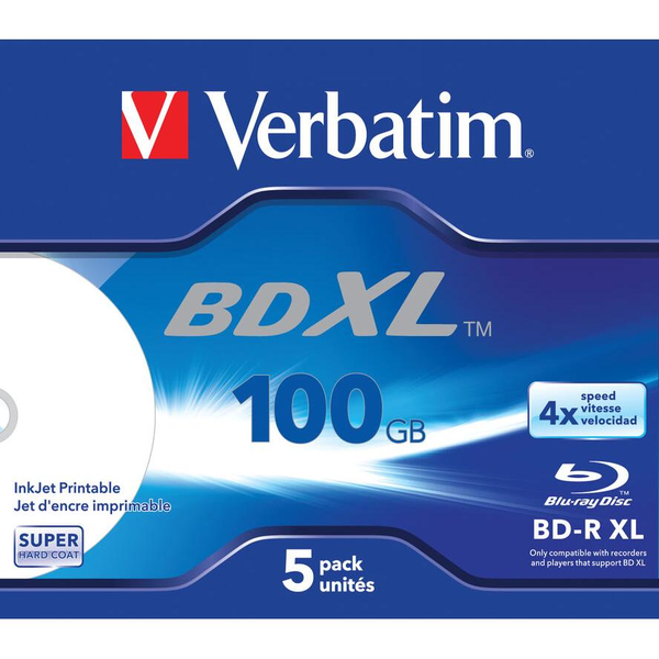 Verbatim 43789 zapisovateľný Blu-ray disk (BD) BD-R 100 GB 5 kusov
