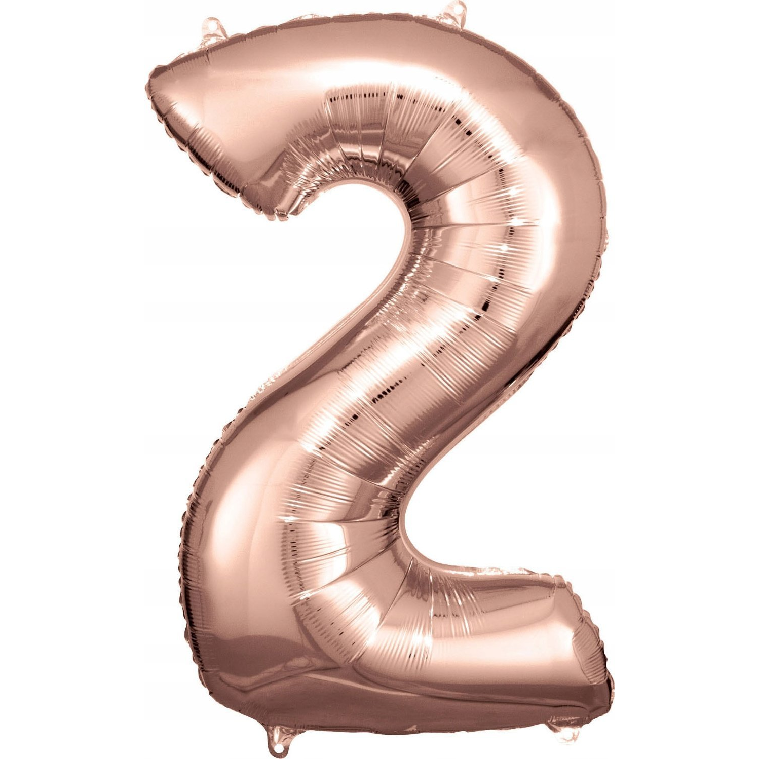 Óriás Szám Fólia Lufi - 2-es, 86x53 cm, Rózsaarany (9906277)