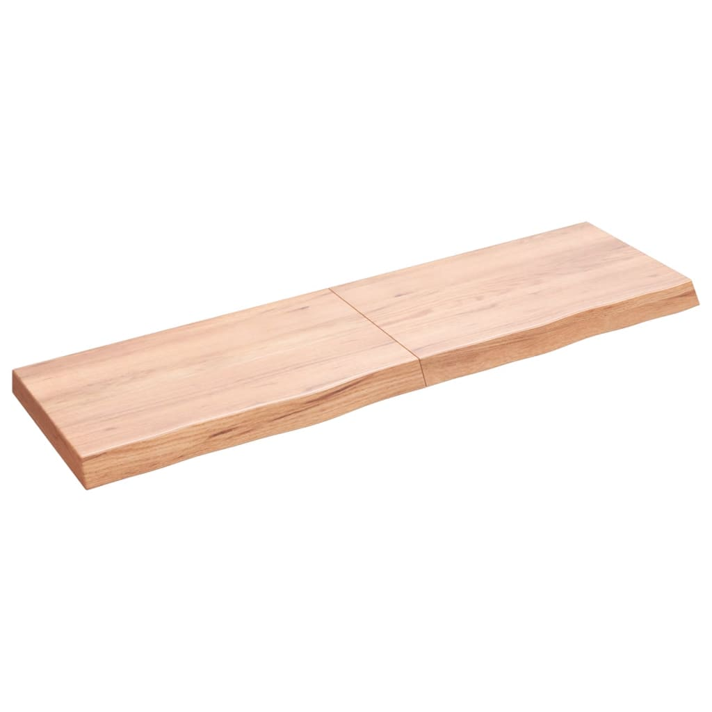 világosbarna kezelt tömör tölgyfa fali polc 140 x 40 x (2-6) cm (363703)