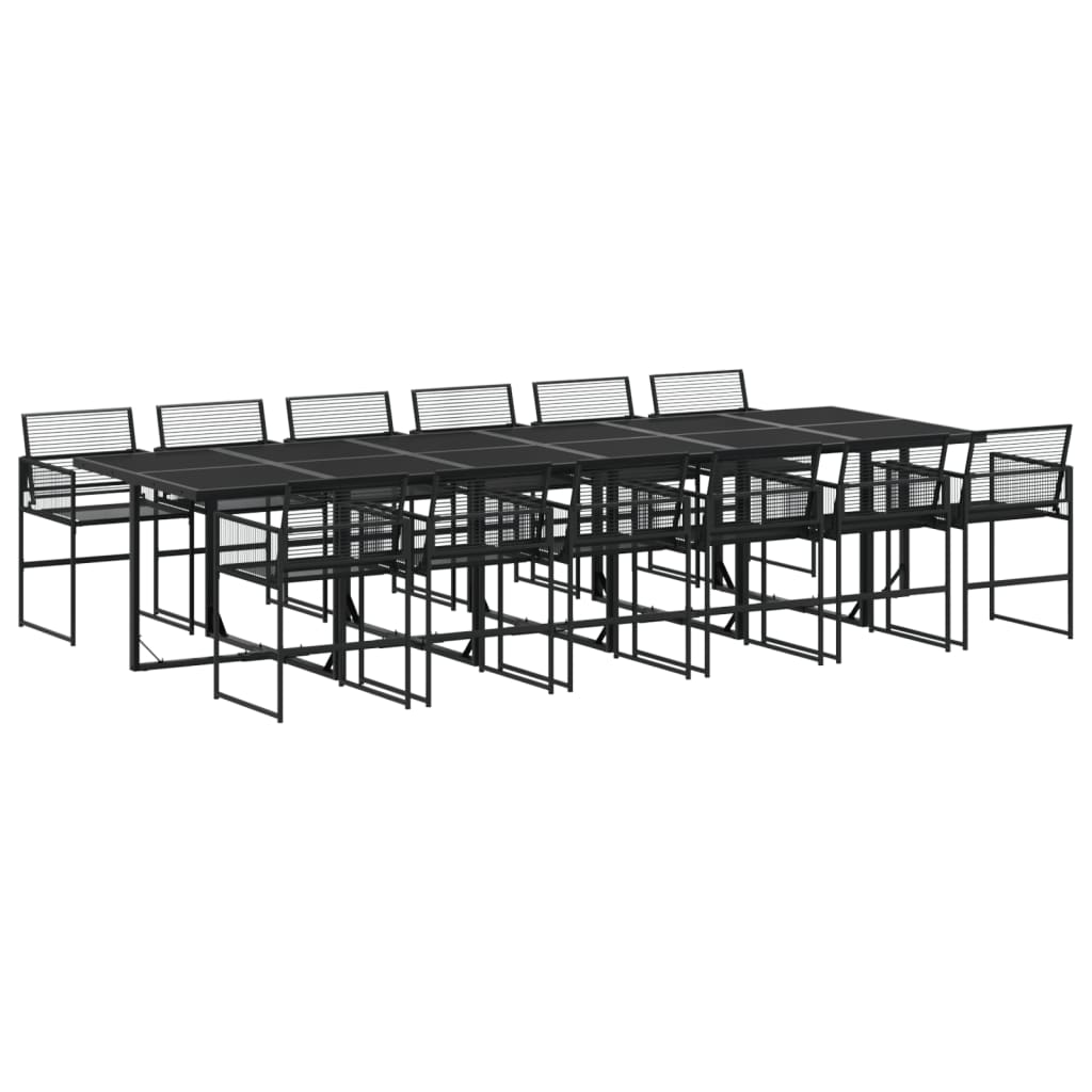 13 részes fekete polyrattan kerti étkezőgarnitúra (3295037)