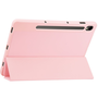Samsung Galaxy Tab S9 FE (10.9) SM-X510 / X516B, mappa tok, közepesen ütésálló, érintőceruza tartóval, Trifold, TP SC Pen, rózsaszín