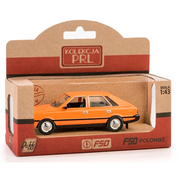 Daffi Prl Fso Polonez Narancssárga autó fém és műanyag modell (1:43)