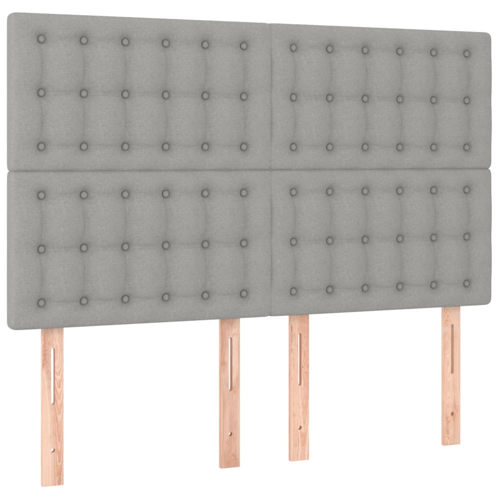 4 db világosszürke szövet fejtámla 72 x 5 x 78/88 cm (3116764)