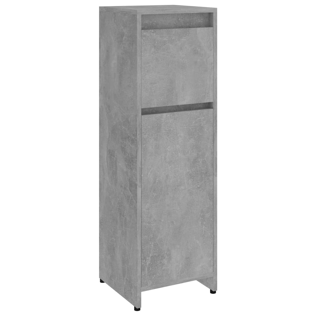 betonszürke forgácslap fürdőszobaszekrény 30 x 30 x 95 cm (802664)