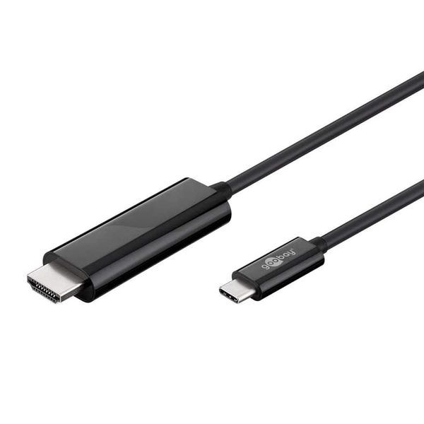 USB USB-C- HDMI Adapterkabel 4k60Hz, 1,80m, schwarz, 1.8 m - USB-C-Stecker > HDMIÖ-Stecker (Typ A)