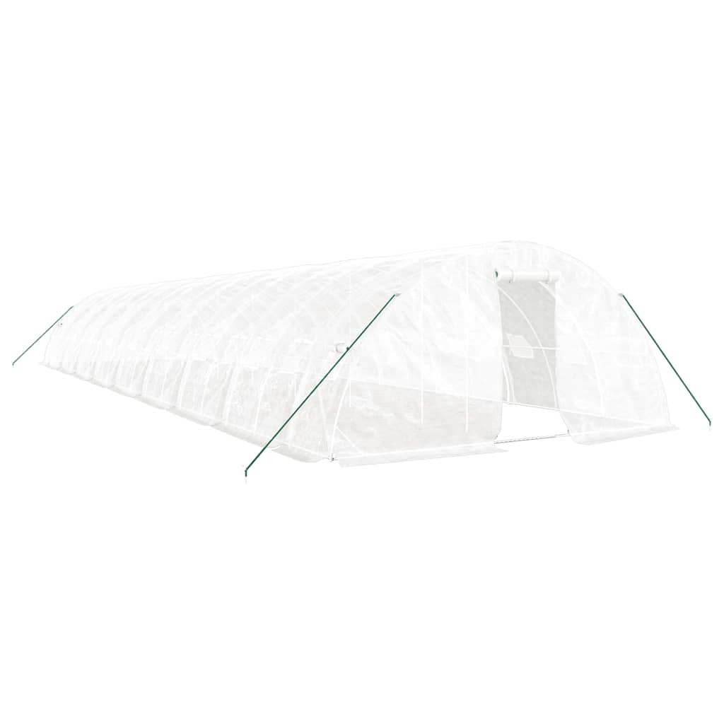 fehér acélvázas melegház 90 m² 18 x 5 x 2,3 m (3188101)