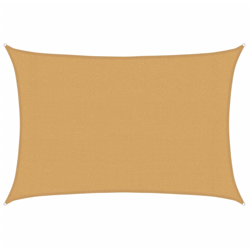 homokszínű négyszögletű HDPE napvitorla 160 g/m² 3x4 m (4002039)