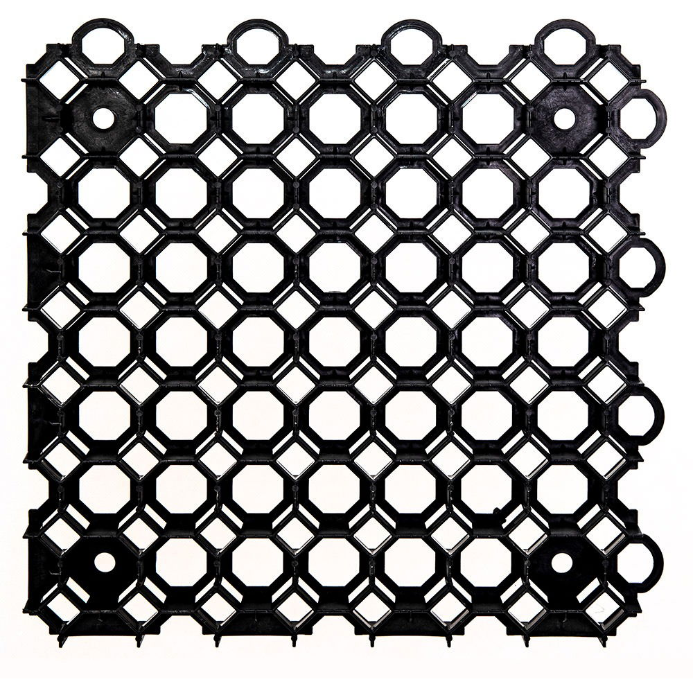 ROJAPLAST WPC 50×50×4 cm, kültéri burkolat - gyeprács, fekete (113035)