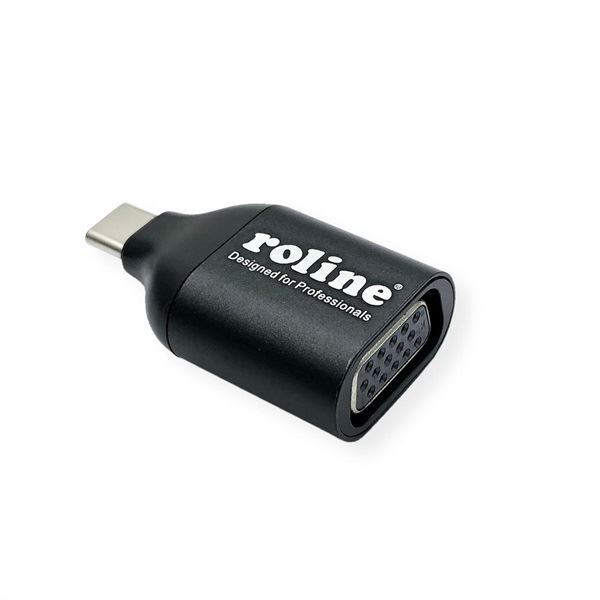 Roline USB Type-C - VGA adapter fekete (12.03.3228-10) (12.03.3228-10)