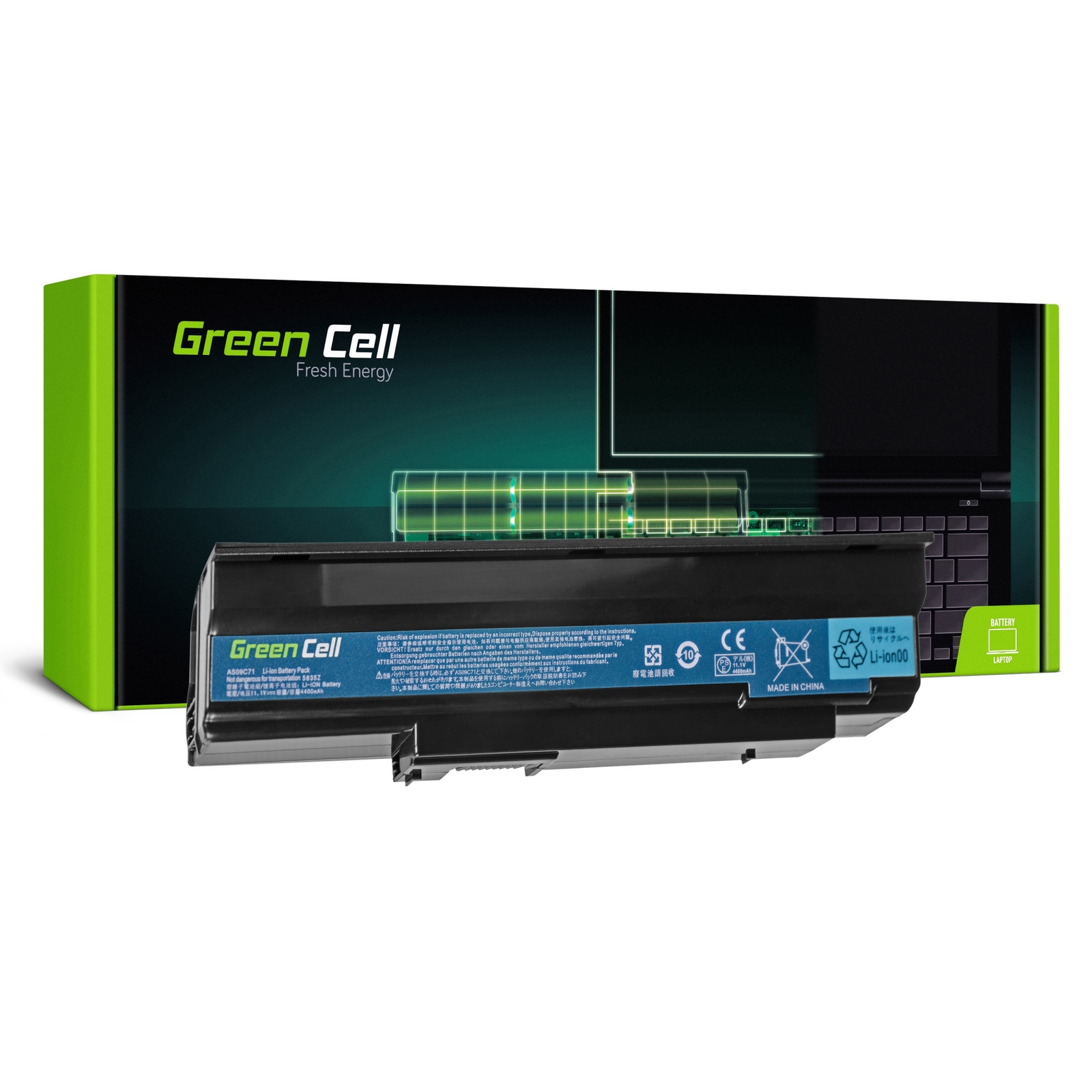 Green Cell AC12 Acer Extensa 5xxx/eMachines E528/E728 notebook akkumulátor 4400 mAh (AC12)