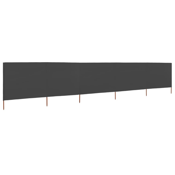 antracitszürke 5 paneles szövet szélfogó 600 x 160 cm