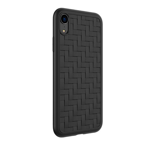 HOCO TRACERY szilikon telefonvédő (fonott minta) FEKETE [Apple iPhone XR 6.1] (5996457810253)