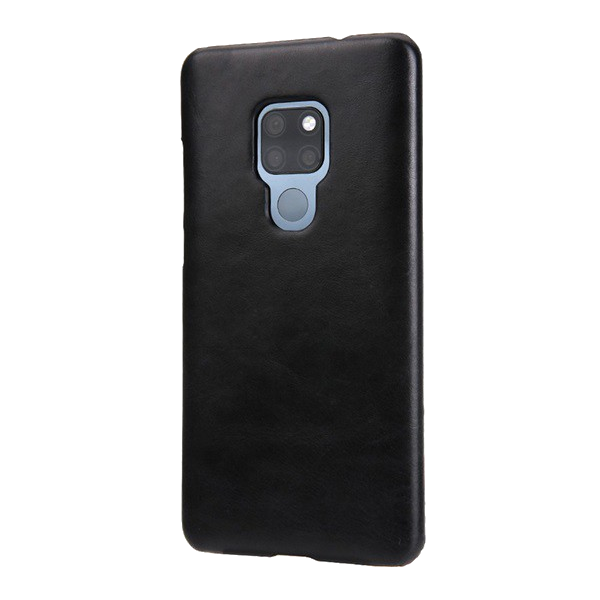 Пластмасов протектор за телефон (гръб естествена кожа) ЧЕРЕН [Huawei Mate 20] (5996457840526)