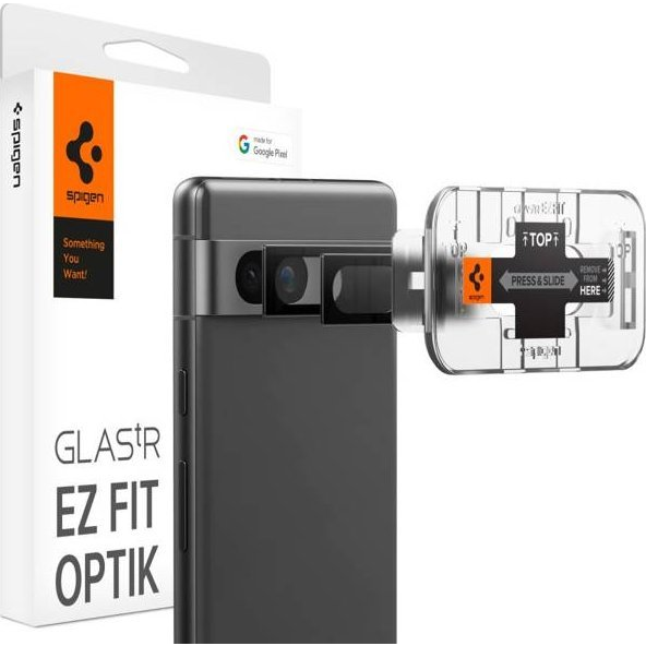 Spigen OPTIK kameravédő üveg 2db (9H) FEKETE Google Pixel 7a (AGL05970)