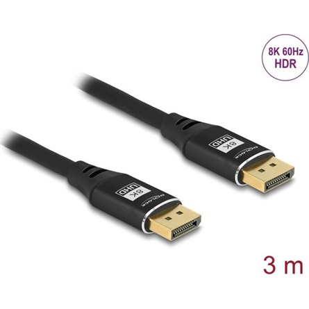 DELOCK DisplayPort Kabel 8K 60Hz 3m schwarz Metall