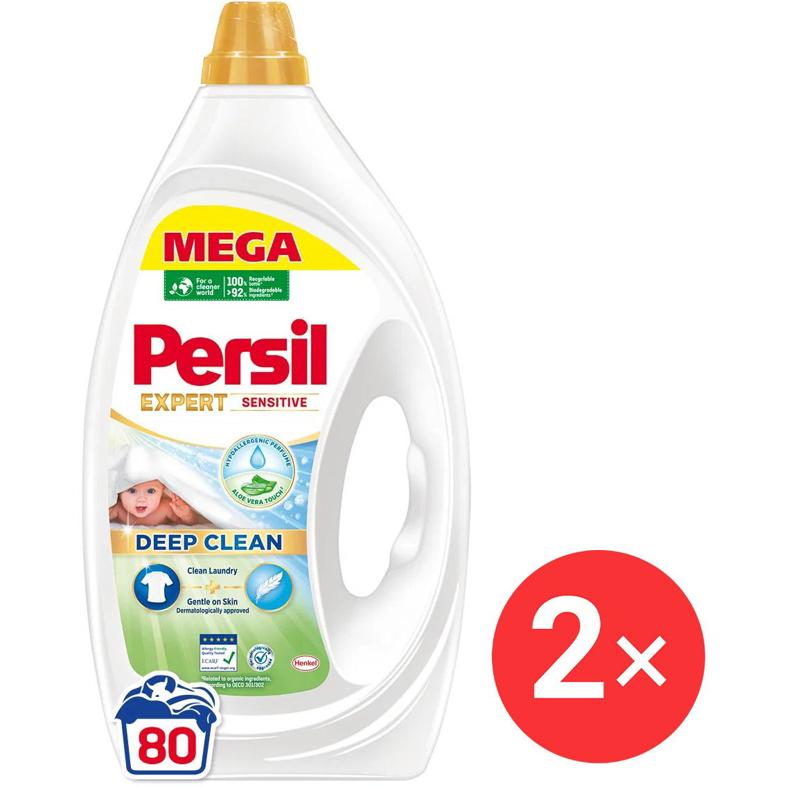 Persil Expert Sensitive 3,6 l, 80 mosás (2x9000101806458)