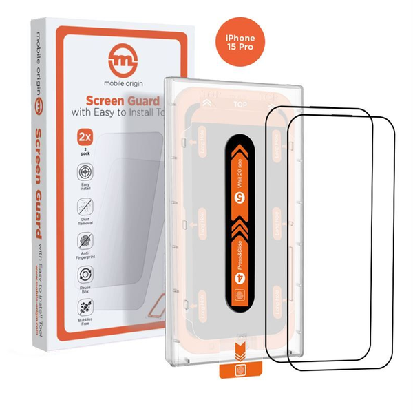 Mobile Origin Orange Screen Guard Apple iPhone 15 Pro Edzett üveg kijelzővédő (2db)