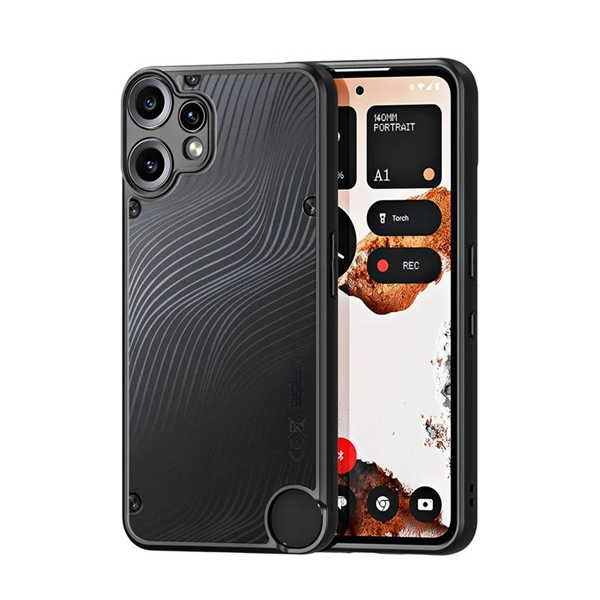 Dux Ducis AIMO szilikon telefonvédő (ütésállóság, kameravédő, matt, hullám) FEKETE Nothing CMF Phone 2 Pro (GP-176149)