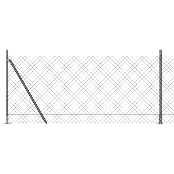 Gard de sârmă zincată Set de 2 Gri Metal, Plastic 25 x 0.8 m