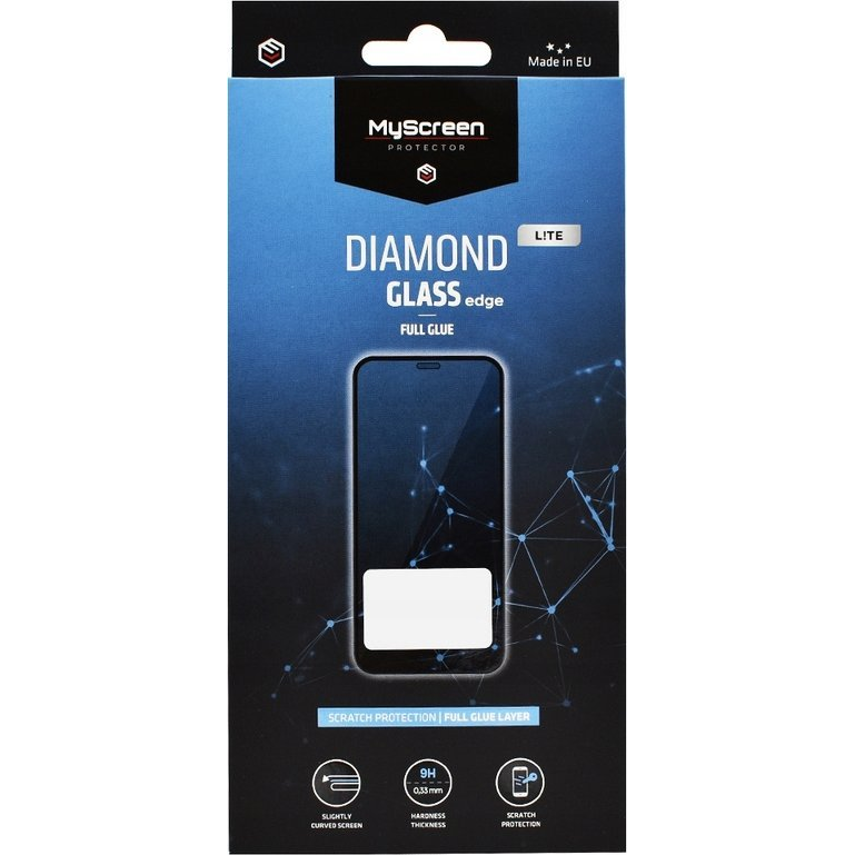 iPhone 16e Myscreen Diamond Glass Lite Edge Képernyővédő Üveg 2.5d, 9h, Fekete (MD9816 DGLFG)