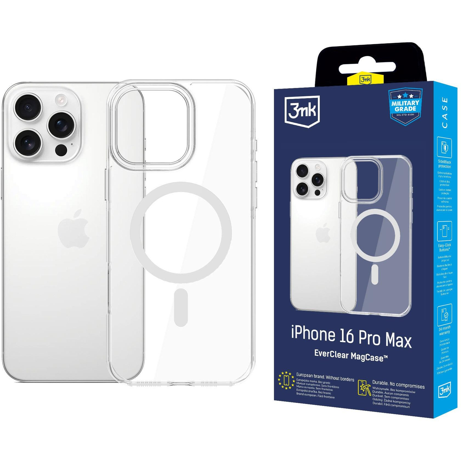 3MK EverClear MagCase tok Apple iPhone 16 Pro Max átlátszó (5903108657228)