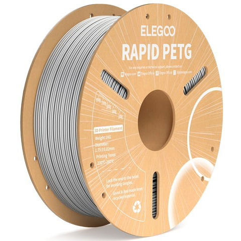 Elegoo RAPID PETG - 1,75mm, 1kg, Cardboard Spool, Silver (ELEEG240452)